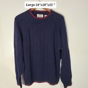 Vintage 80s/90s Sears Roebuck & Co Men's Blue Large Knit Heavyweight Sweater